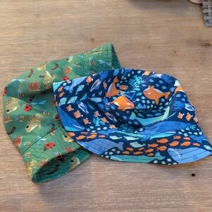 Kids Bucket Hats - Blue and Green